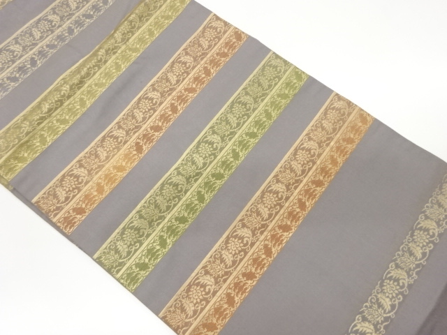 JAPANESE NAGOYA OBI / WOVEN FLOWER ARABESQUE